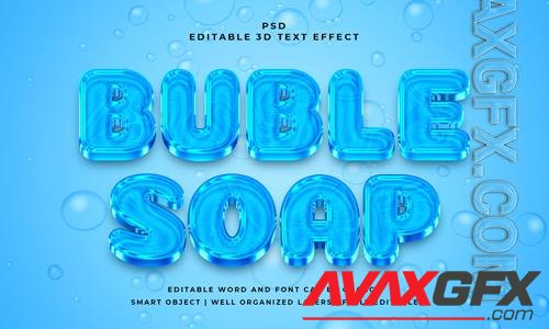 PSD buble soap 3d editable psd text effect with background