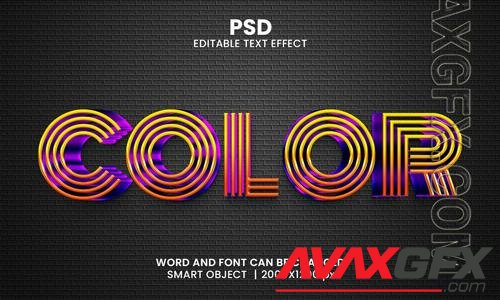 PSD color 3d editable photoshop text effect style with background