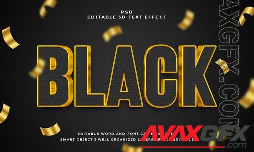 PSD black 3d editable psd text effect with background