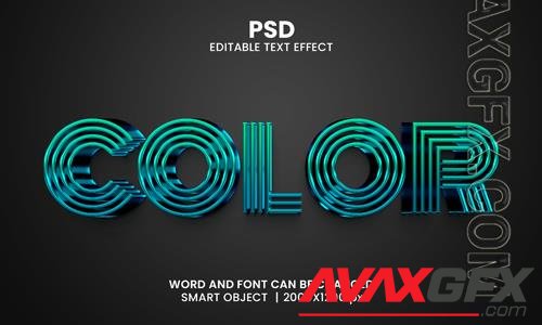 PSD color 3d editable photoshop text effect style with background vol 2