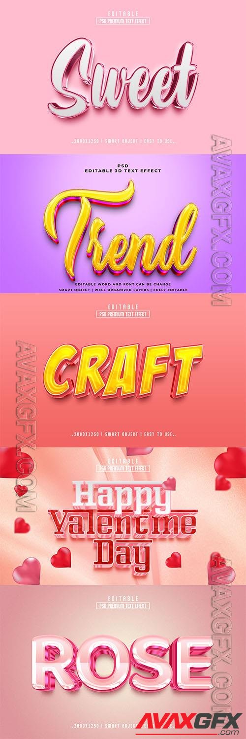 Psd style text effect editable set vol 90