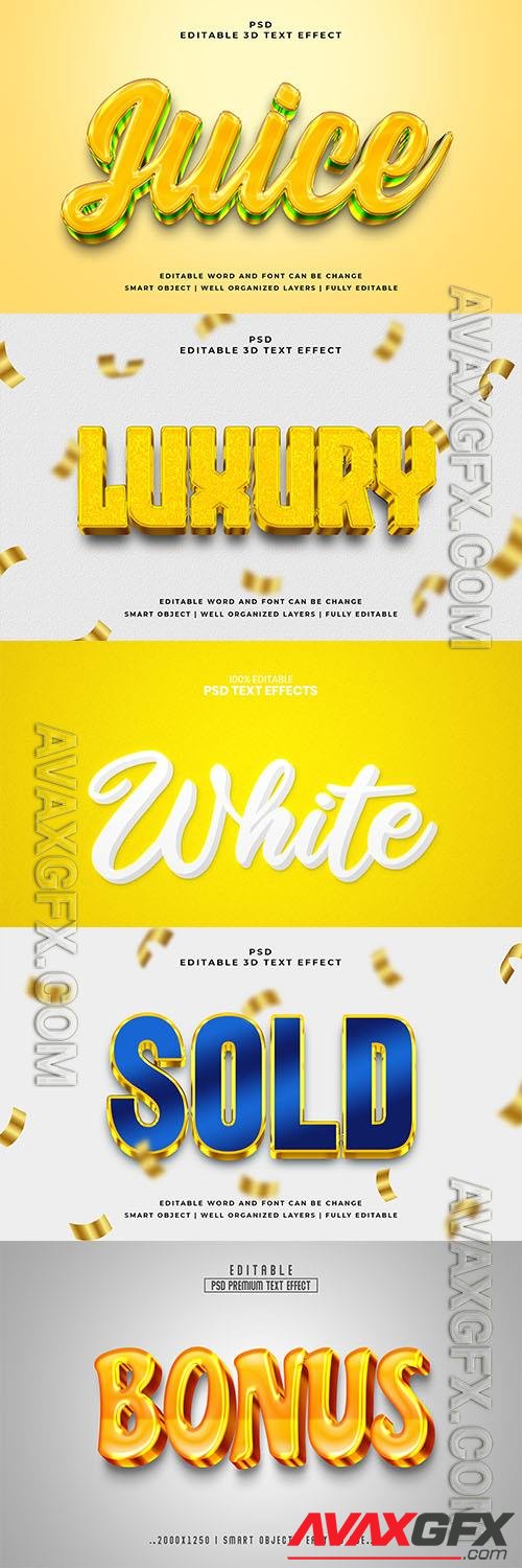 Psd style text effect editable set vol 83