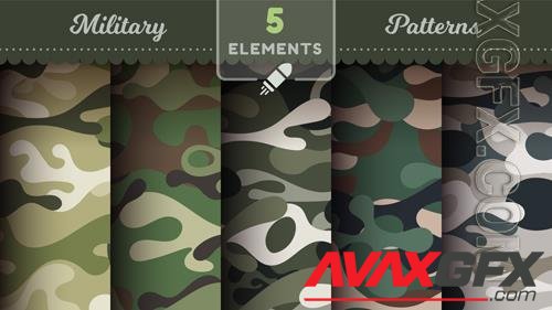 Vector camouflage seamless patterns military texture bundle war fabric