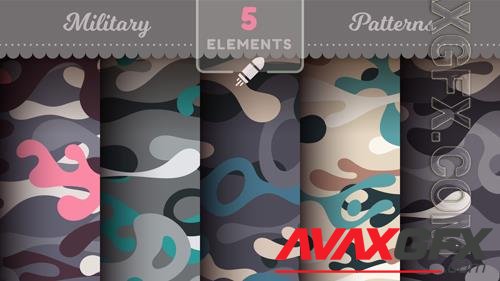 Vector camouflage seamless patterns military texture bundle war fabric vol 2