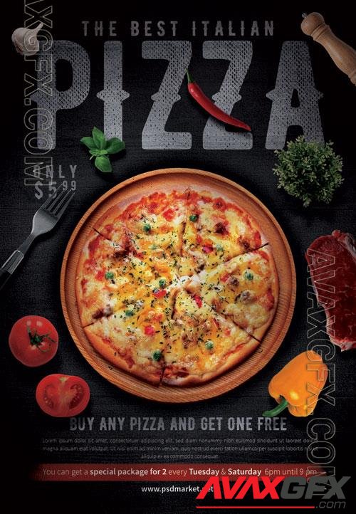 Psd fllyer best italian pizza template design