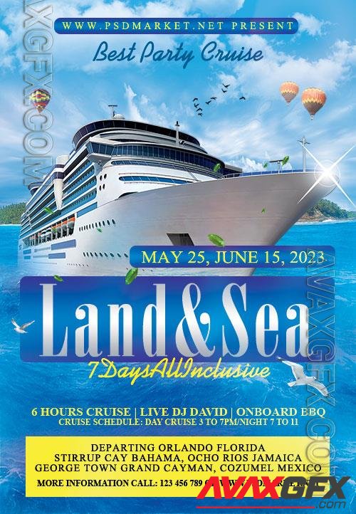 Psd fllyer cruise ship template design