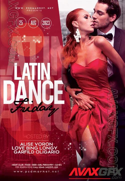 Psd fllyer latin dance template design