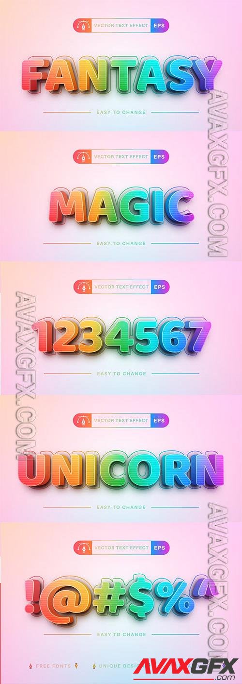 Fantasy Unicorn - Editable Text Effect, Font Style