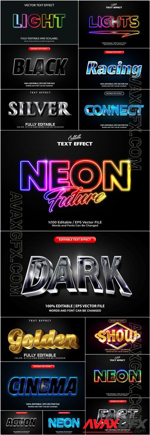 Vector 3d text editable, text effect font vol 11