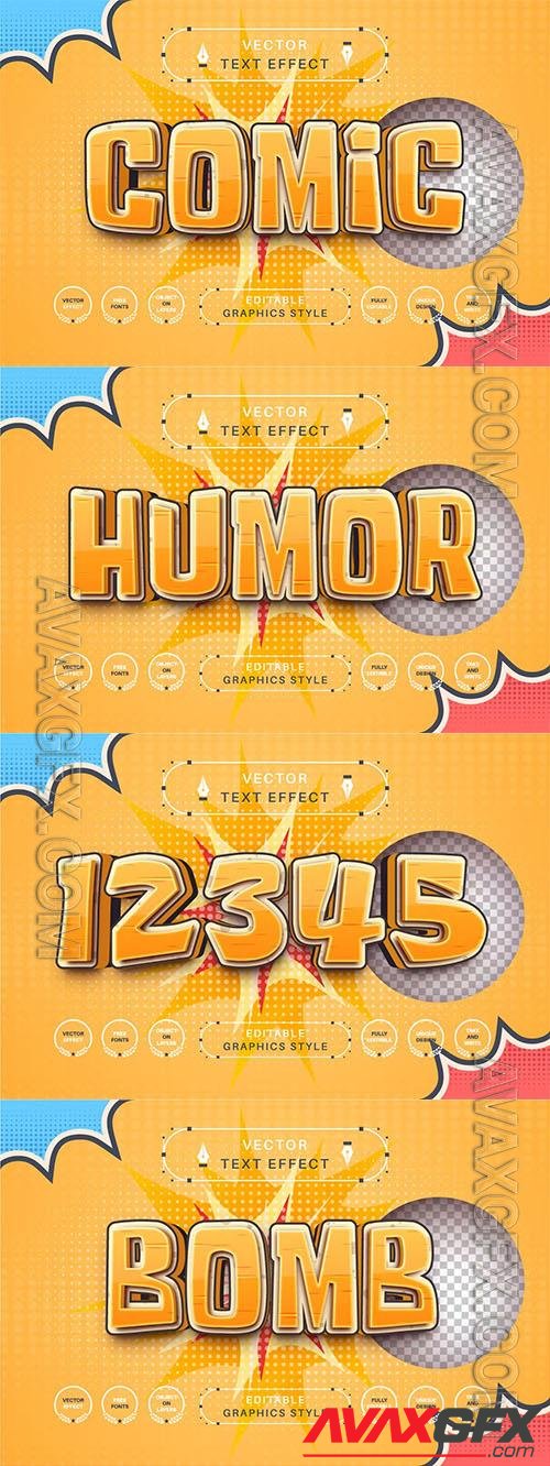 Humor Comic - editable text effect, font style