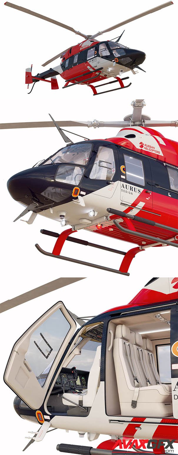 Helicopters Ansat Aurus 3D Model