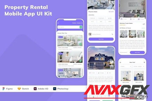 Property Rental Mobile App UI Kit 3KW8T23