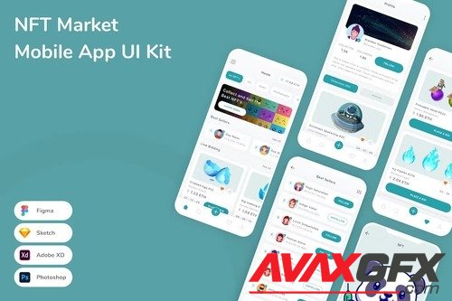 NFT Market Mobile App UI Kit B2YNTKF