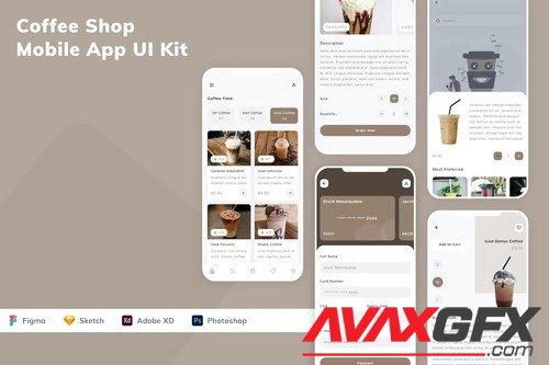 Coffee Shop Mobile App UI Kit 82GQQFJ