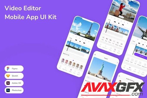 Video Editor Mobile App UI Kit TF6ZM9B
