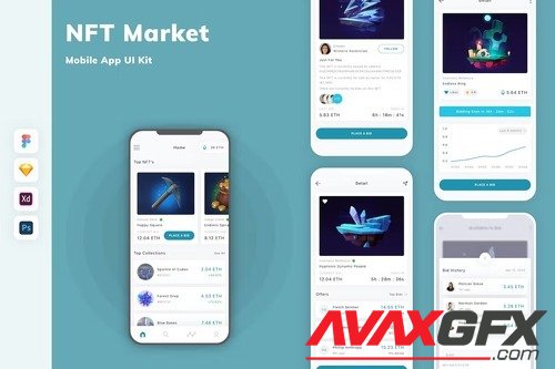 NFT Market Mobile App UI Kit JD9S236