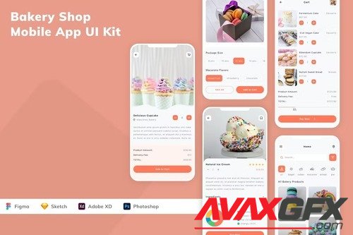 Bakery Shop Mobile App UI Kit STSLJBG