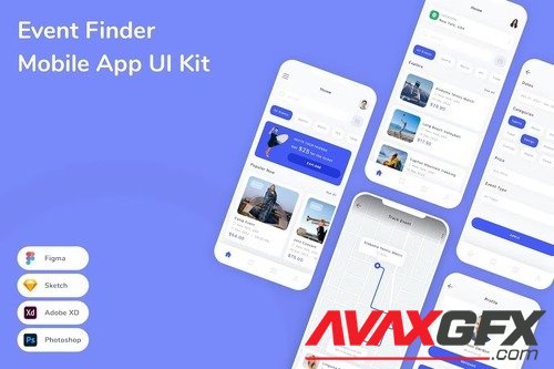Event Finder Mobile App UI Kit NYU8RFS