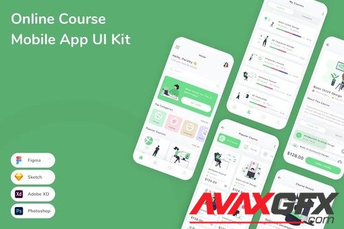 Online Course Mobile App UI Kit Q39S7JE