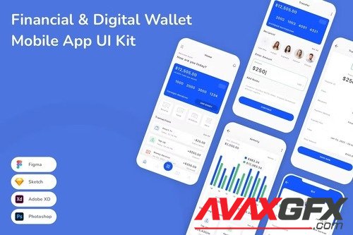 Financial & Digital Wallet Mobile App UI Kit 9G2YDEC