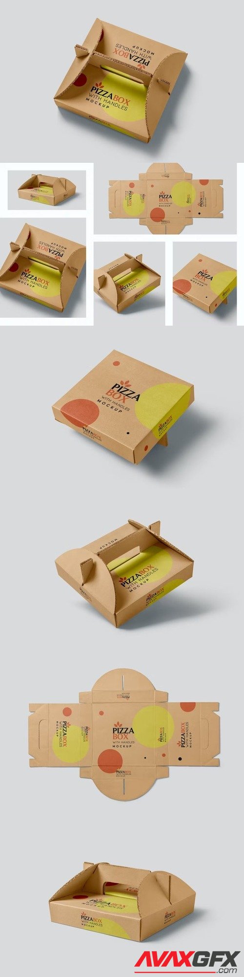 Pizza Box With Handle Mockups ENVQBE9