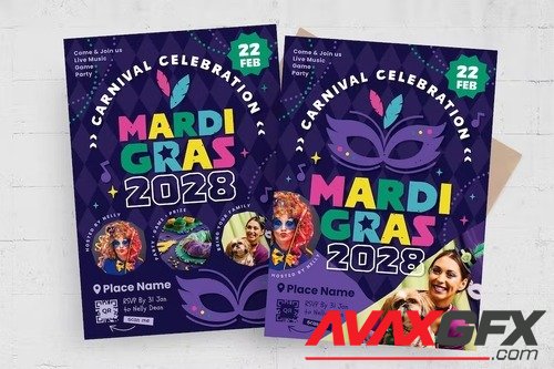 Mardi Gras Flyer Template GQ5X53H