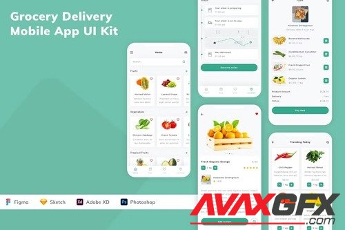 Grocery Delivery Mobile App UI Kit 5WMM3SR