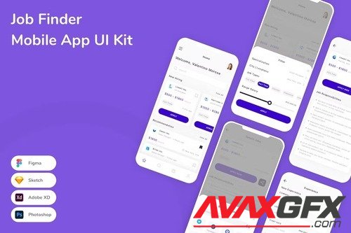 Job Finder Mobile App UI Kit JHCHZQX