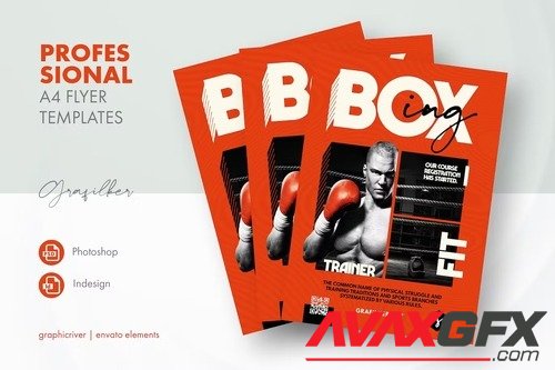 Boxing Trainer Flyer Templates 8C2SKH3