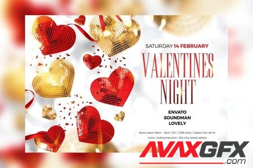 Valentines Night Flyer 3QEXDRP