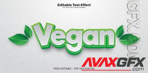 Vector vegan editable text effect in modern trend style