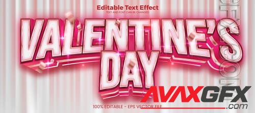 Vector valentines day editable text effect 3d text effect template