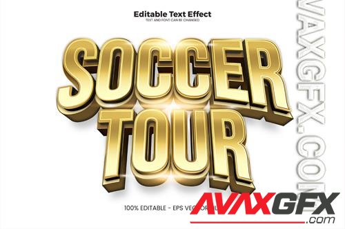 Vector soccer tour editable text effect in modern trend style