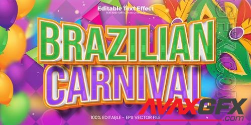 Vector brazilian carnival editable text effect in modern trend style