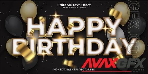 Vector happy birthday editable text effect in modern trend style