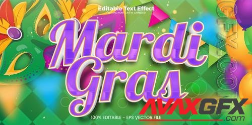 Vector mardi gras editable text effect in modern trend style vol 3