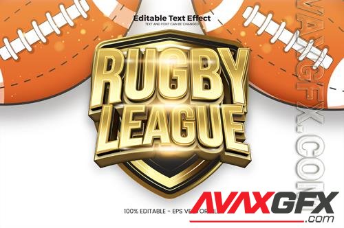 Vector rugby league editable text effect in modern trend style