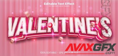 Vector valentines editable text effect 3d text effect template