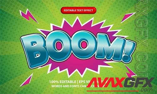 Vector boom editable 3d text effect template - 3d lettering with retro pop art in comic style