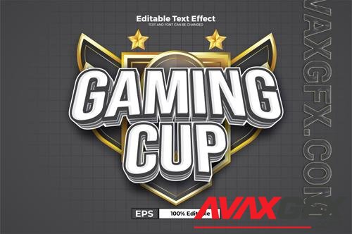 Vector gaming cup editable text effect in modern trend style