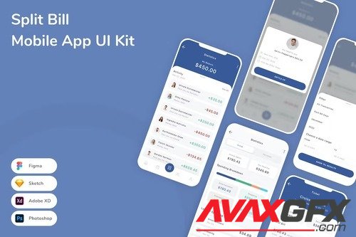 Split Bill Mobile App UI Kit 7QS7LTT