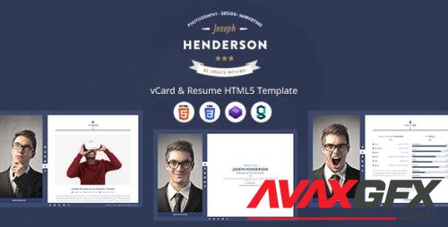 Themeforest - Henderson - vCard & Resume HTML5 Template 15314964