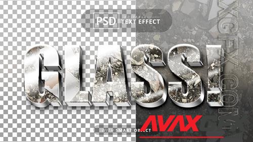 Glass 3d psd text effect editable