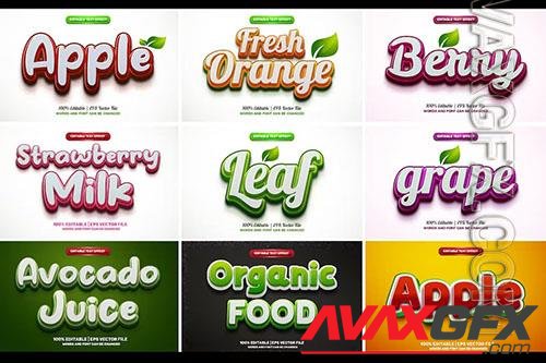 Nature Organic food editable text effect Vol. 1