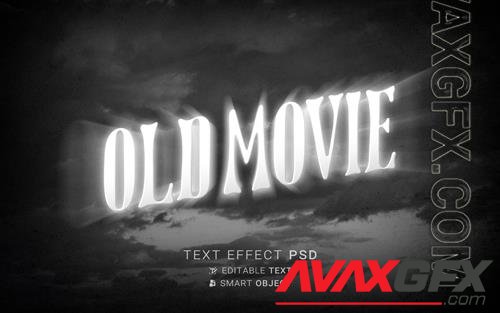 Psd Text effect end old movie design