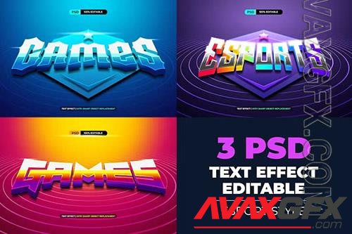 Editable text effect for Rainbow Esport games