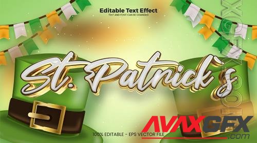 Vector st patricks editable text effect in modern trend