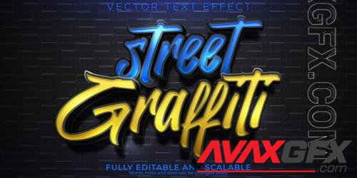 Vector graffiti text effect editable spray and paint text style