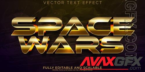 Vector war text effect editable metallic and shiny text style