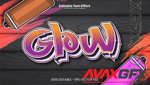 Vector glow editable text effect in modern trend style
